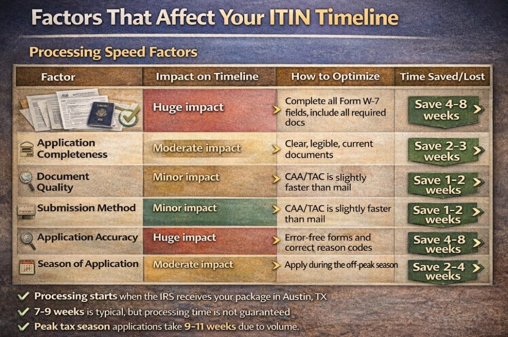 Faktori Koji Utiču na Vaš ITIN Vremenski Okvir
